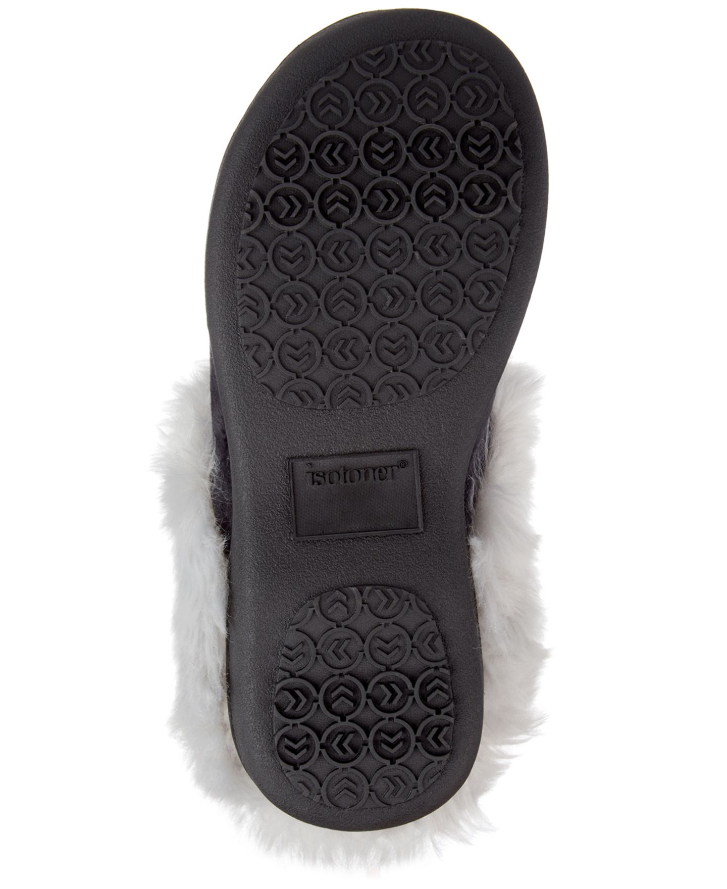 Женские тапочки Isotoner Signature Velour Valerie Comfort Hoodback Slippers, цвет: Ewe — фото 7