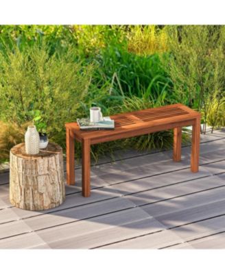 2-Seater Patio Backless Dining Bench with Breathable Slatted Seat