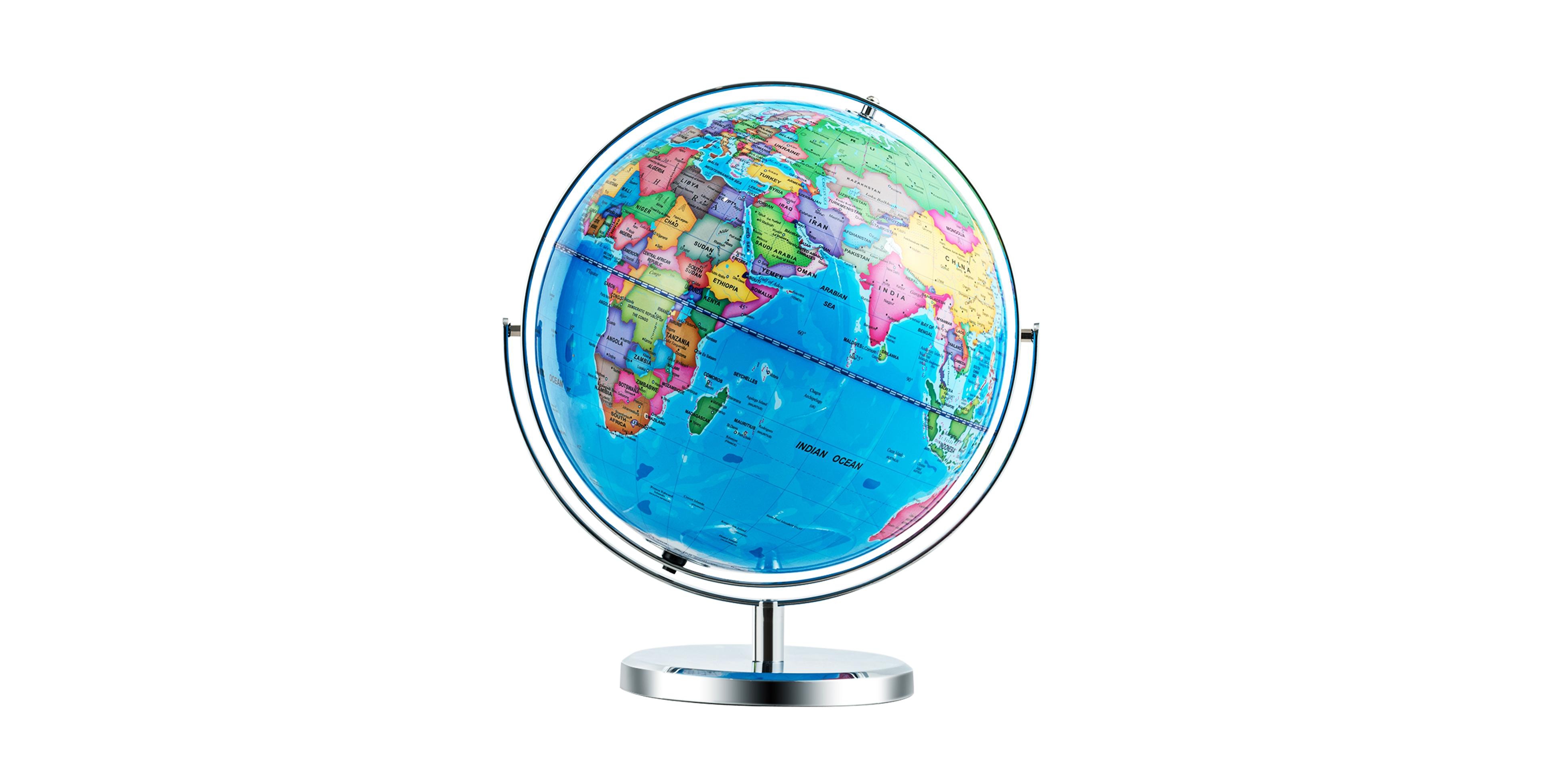 Sugift 13"Illuminated World Globe 720° Rotating Map with Led Light