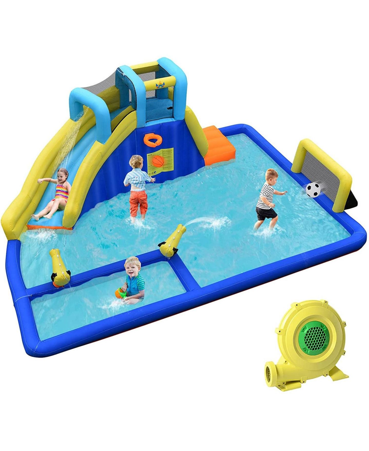 Детские игрушки SUGIFT 6-in-1 Inflatable Water Slides with Blower, Up to 3 Kids, Ages 3-12 — фото 1