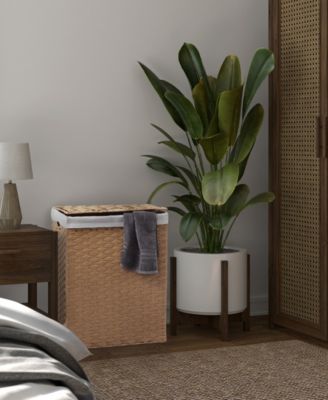 Handwoven Lidded Laundry Hamper