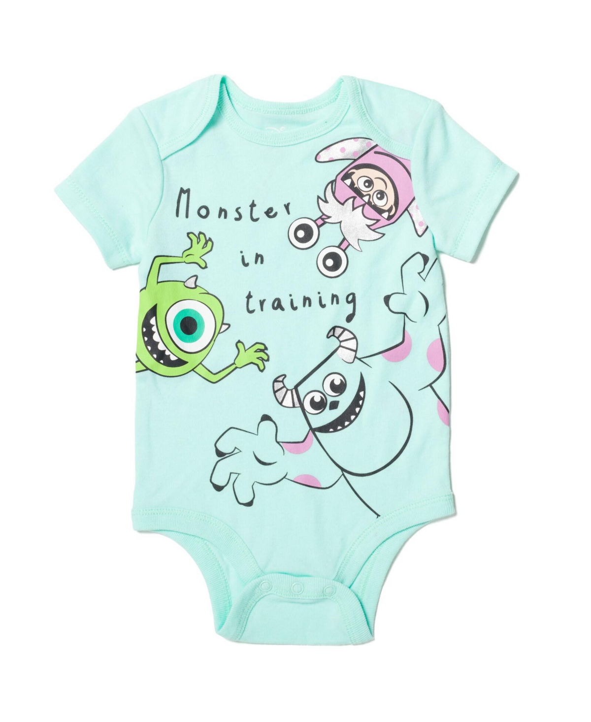 Disney Pixar Monsters Inc. Sully Boo Mike Boys Bodysuit Pants and Hat 3 Piece Outfit Infant -/ blue
