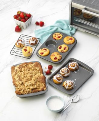 Good Cook 4 Piece Nonstick Steel Toaster Oven Set with Sheet Pan, Rack, Cake Pan, and Muffin Pan