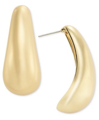 Medium Tapered Statement J-Hoop Earrings, Created for Macy's 