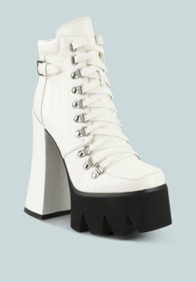 Boogie High Platform Lace Up Boots