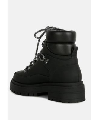 Womens Goliath Lace Up Chunky Biker Boots