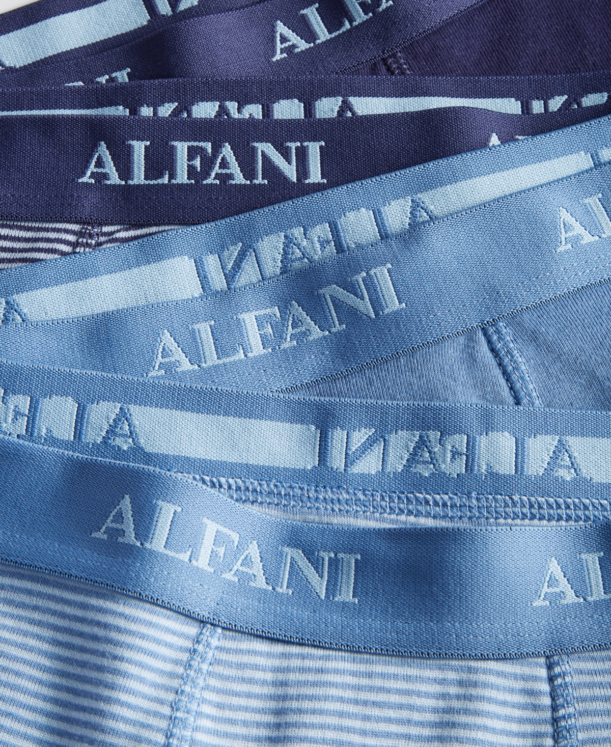 Shop Alfani Men's 4-pk. Regular-fit Moisture-wicking Boxer Briefs, Created For Macy's In Navy Lt Blue