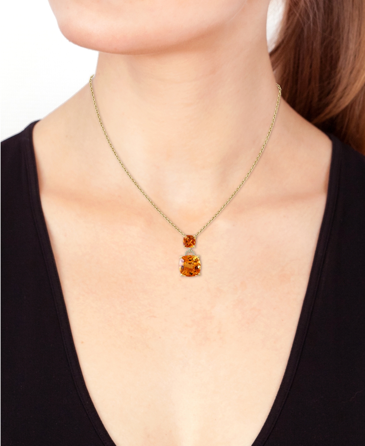 Effy Citrine (12 ct. t.w.) & Diamond (1/20 ct. t.w.) 18