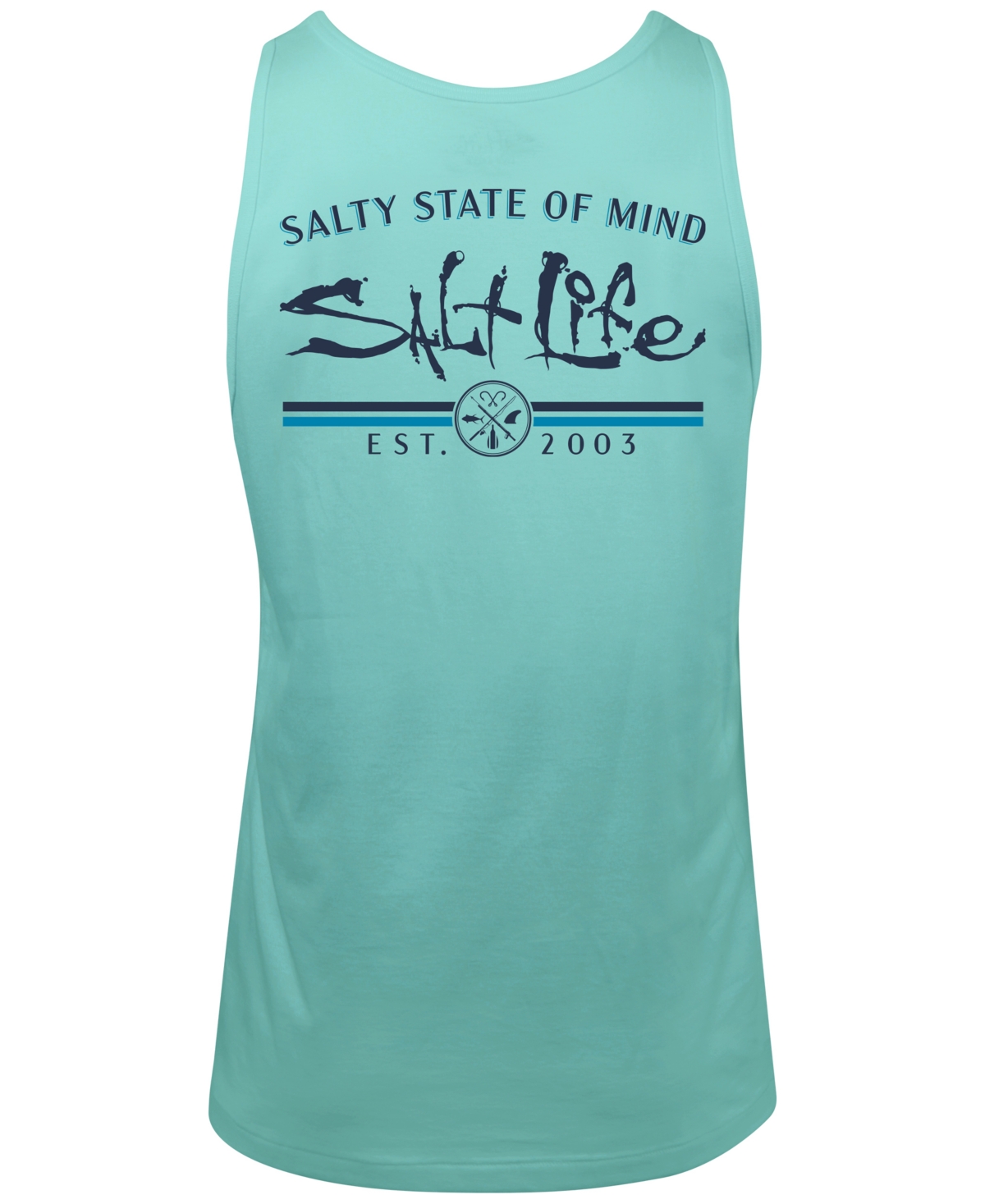 Shop Salt Life Men's Striated Logo Graphic Sleeveless Tank In Aruba Blue