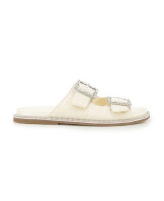 Women's Sydney Two Band Jewel Buckle Flat Sandals