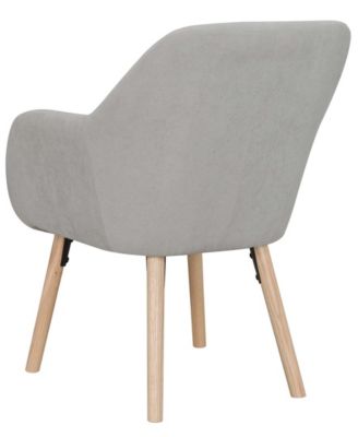 25.25" Faux Linen Charlotte Wingback Accent Armchair