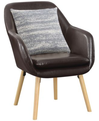 25.25" Faux Leather Charlotte Wingback Upholstered Accent Armchair