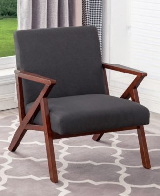 28.5" Polyester Cliff Mid-Century Modern Accent Armchair