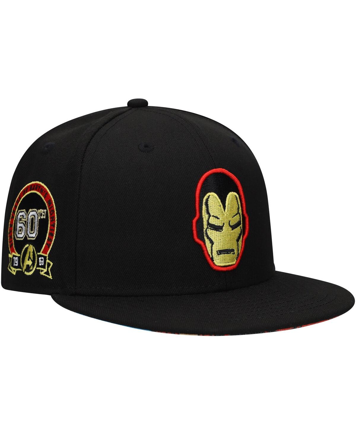 Men's Black Iron Man Marvel 60th Anniversary Snapback Hat - Black