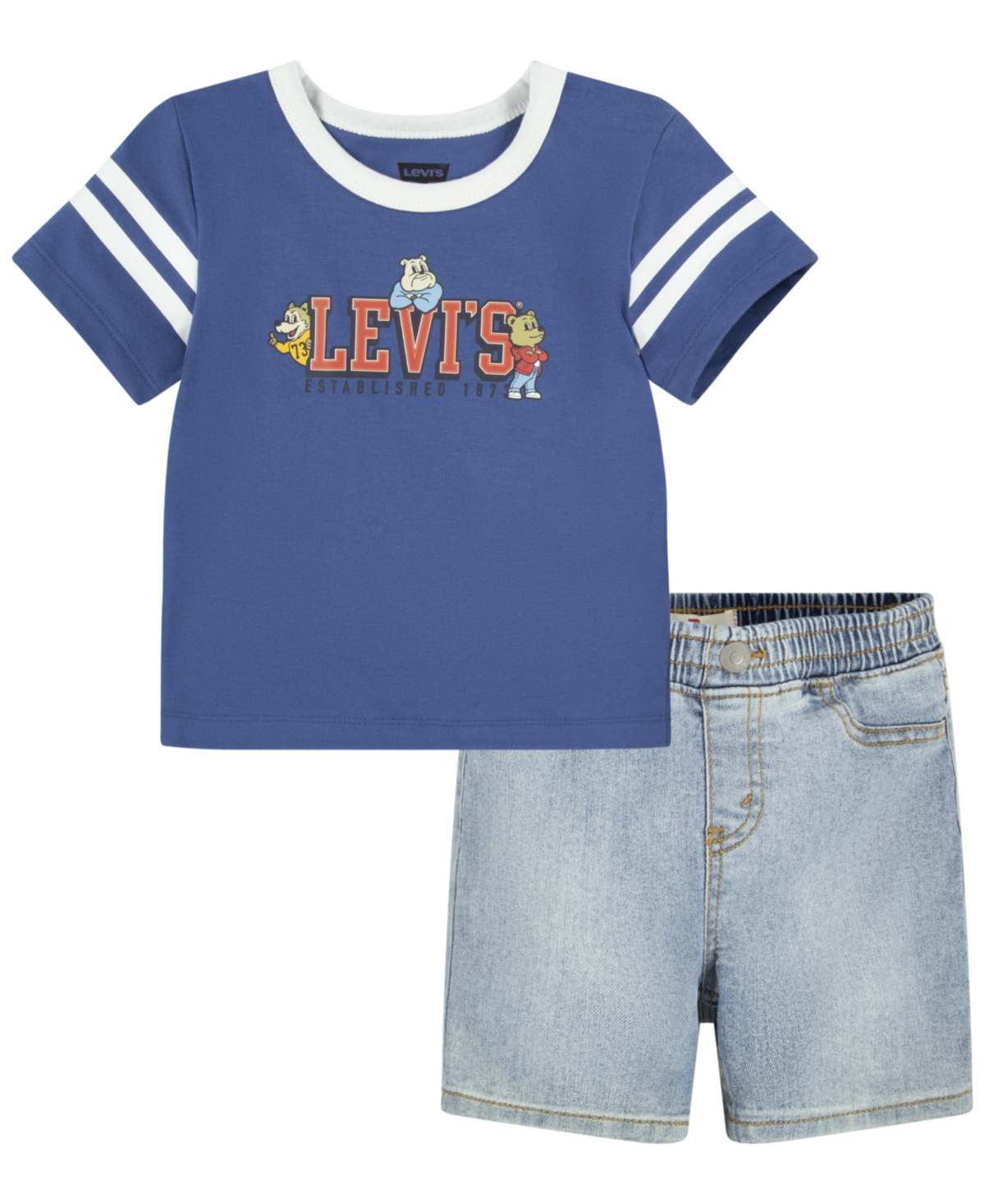 Levi's Baby Boys Logo T-shirt And Shorts Set In True Navy