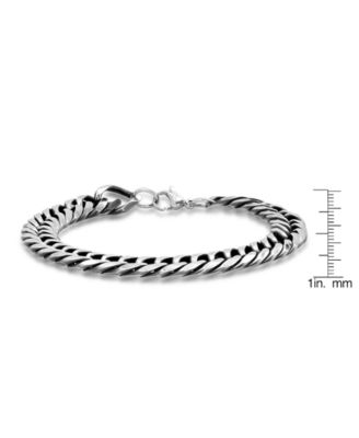 Men's Silver-Tone Cuban Link Chain Bracelet