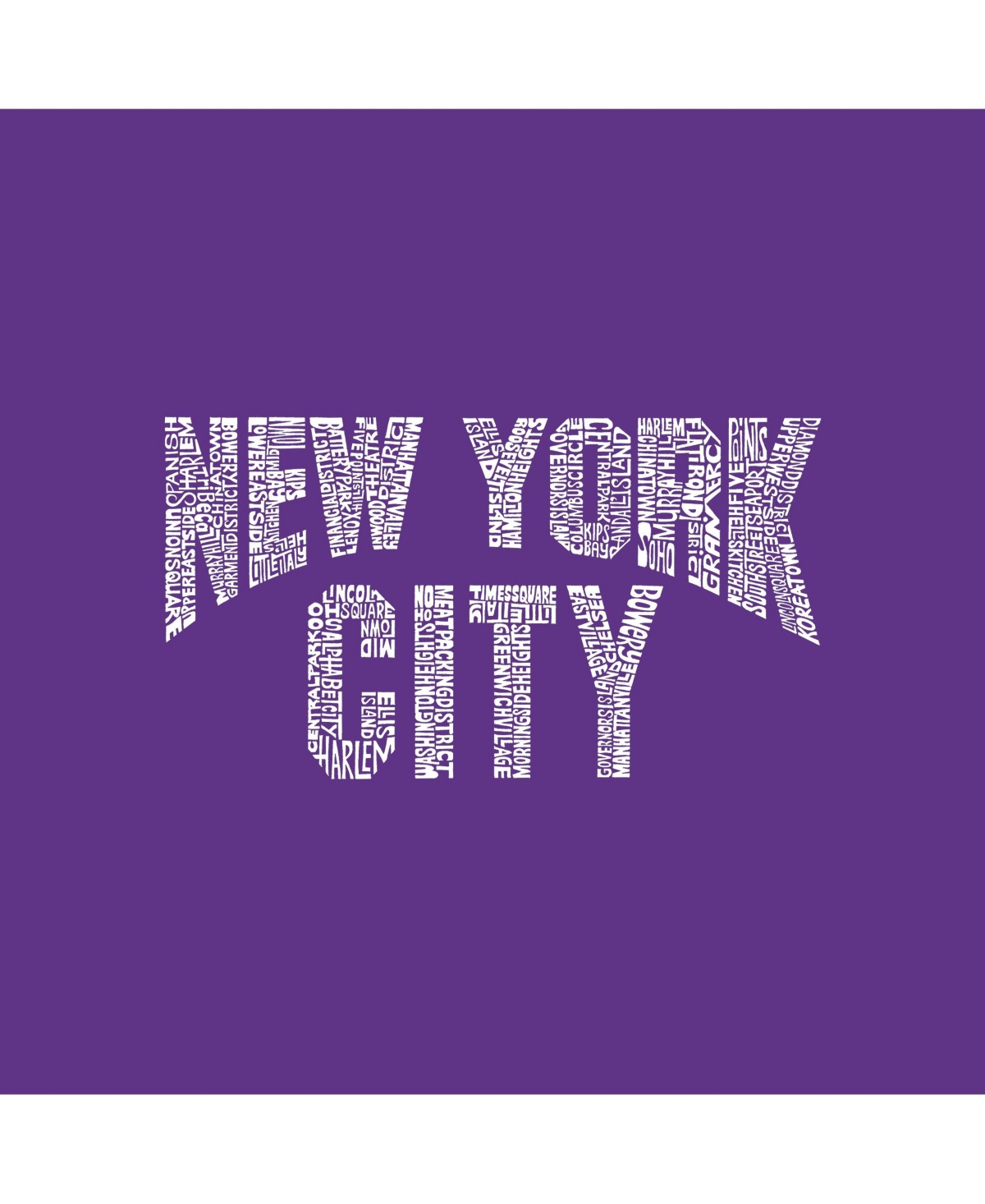 Girl's Word Art T-shirt - Nyc Neighborhoods