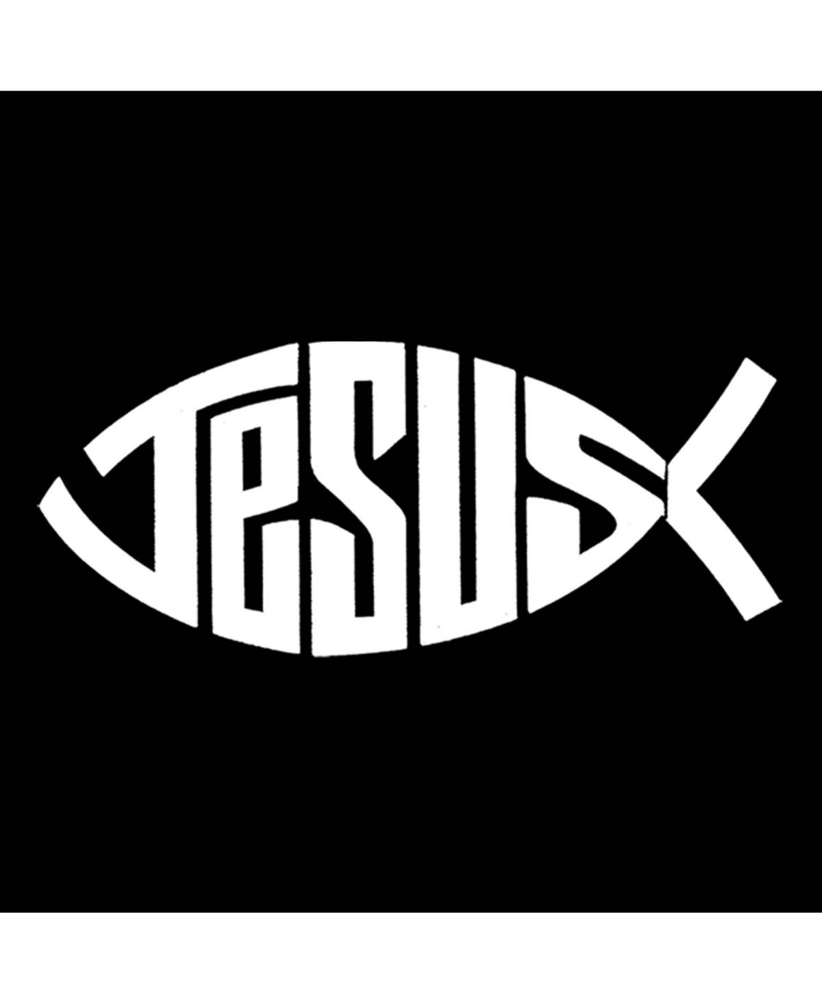 Girl's Word Art Long Sleeve - Christian Jesus Name Fish Symbol