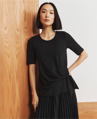 Plus Size Lightweight Jersey Tie Front Top