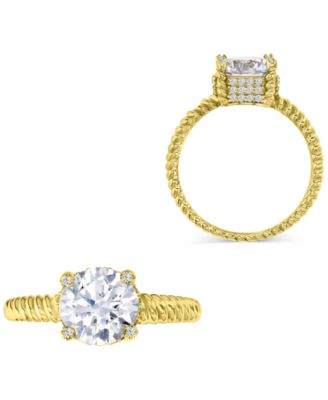 Cubic Zirconia Solitaire Twist-Style Engagement Ring 