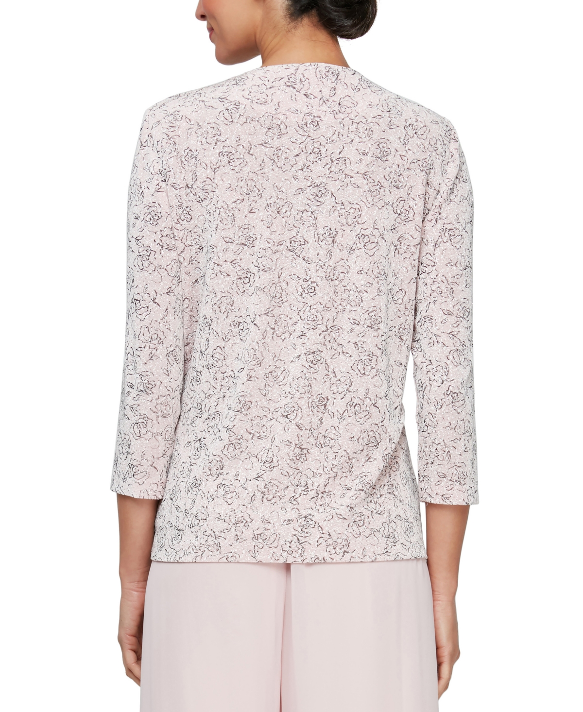 Shop Alex Evenings Petite 2-pc. Printed Jacket & Tank Top Twinset In Shell Pink