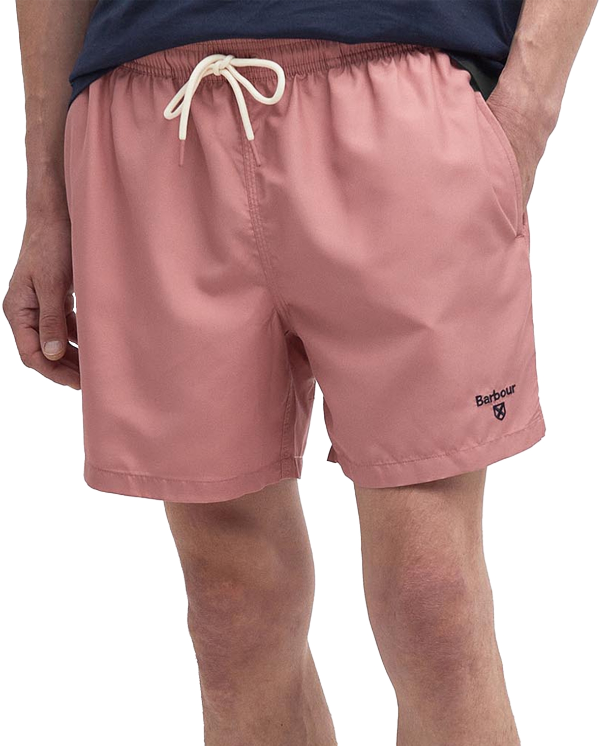 Barbour Men's Staple Logo 5" Swim Trunks In Pink Clay