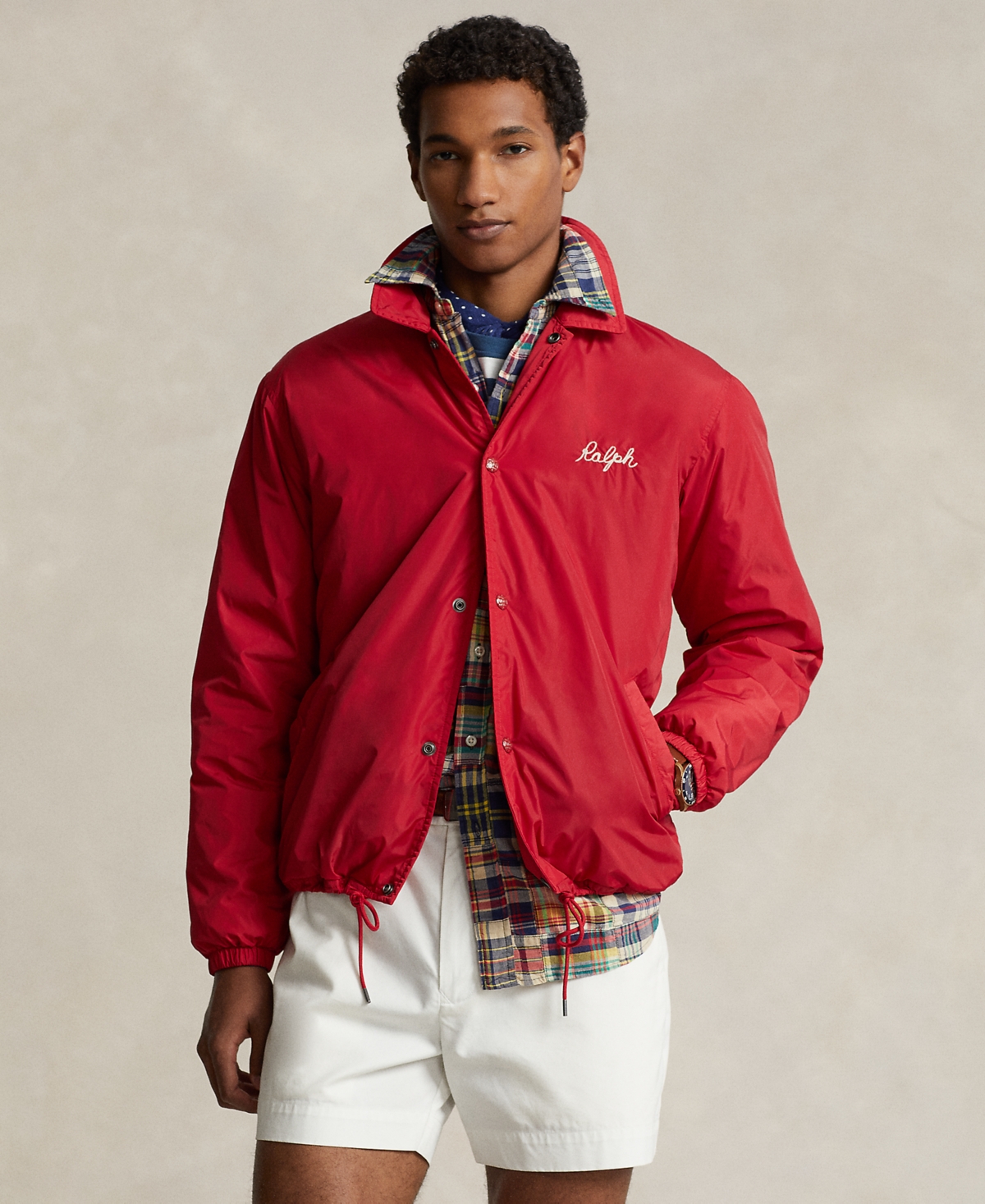Shop Polo Ralph Lauren Men's Water-repellent Coach Jacket In Rl  Red