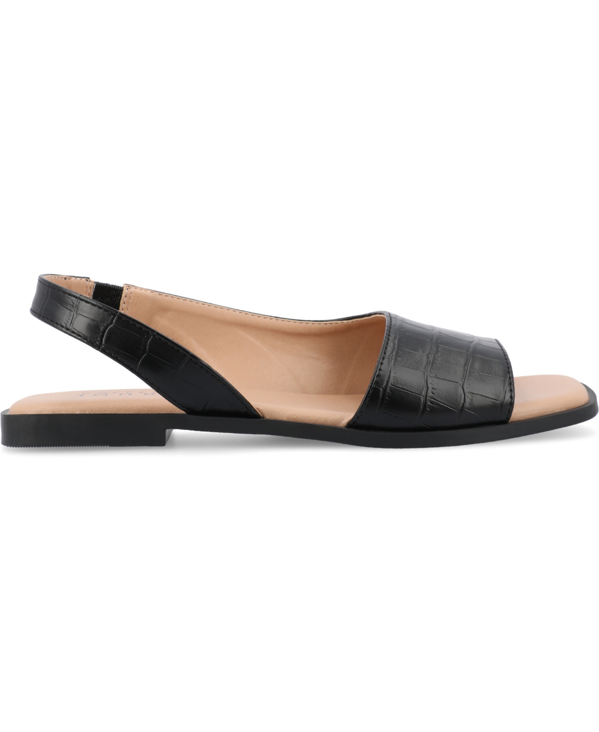 Journee Collection Women's Brinsley Slingback D'orsay Flat Sandals In Black