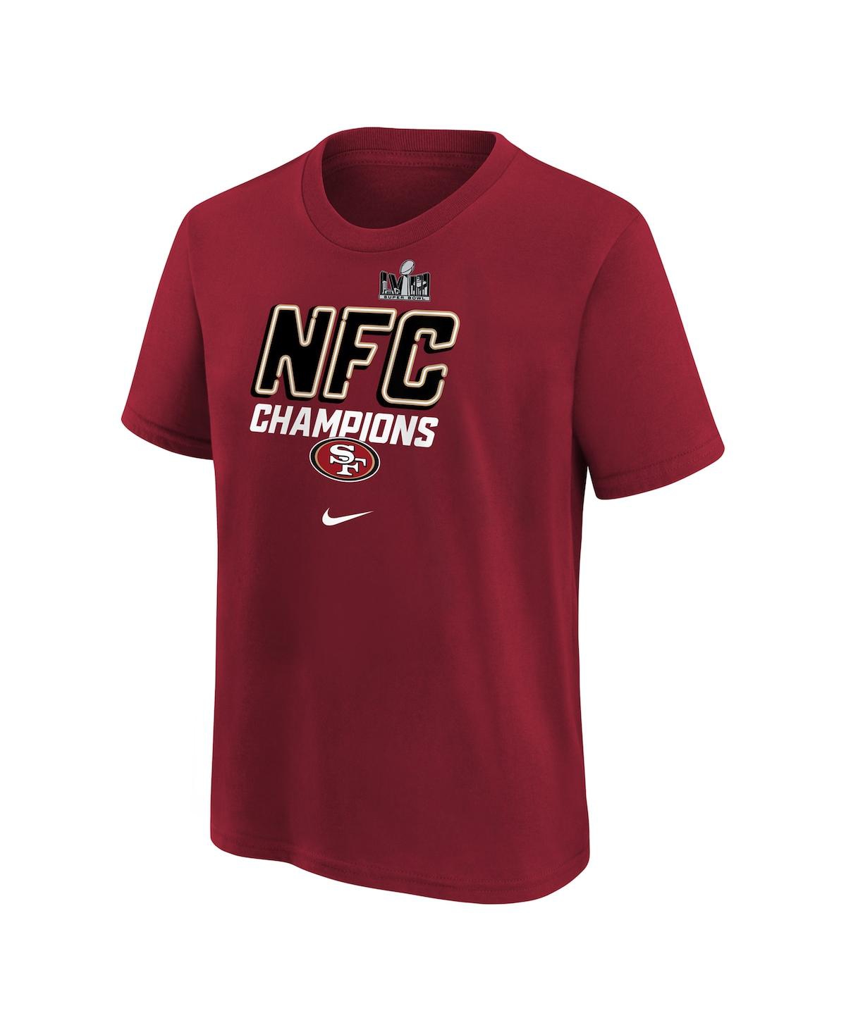 Shop Nike Big Boys  Scarlet San Francisco 49ers 2023 Nfc Champions Iconic T-shirt