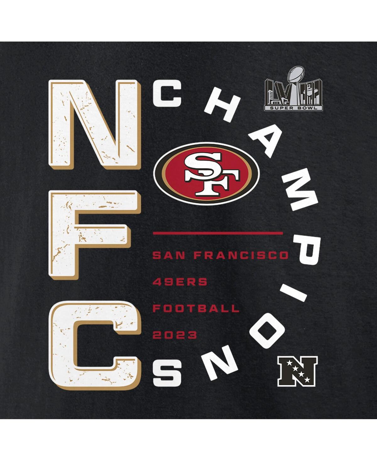 Shop Fanatics Men's  Black San Francisco 49ers 2023 Nfc Champions Right Side Draw T-shirt