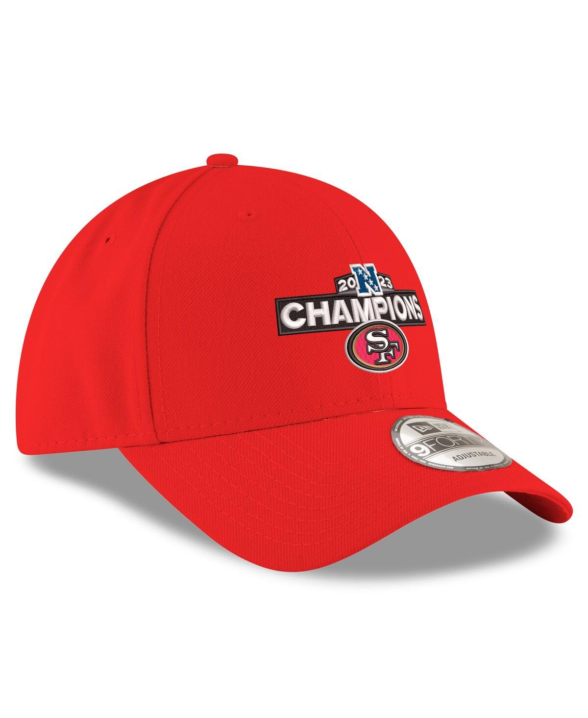 Men's New EraSan Francisco 49ers 2023 Nfc Champions 9FORTY Adjustable Hat - Scarlet