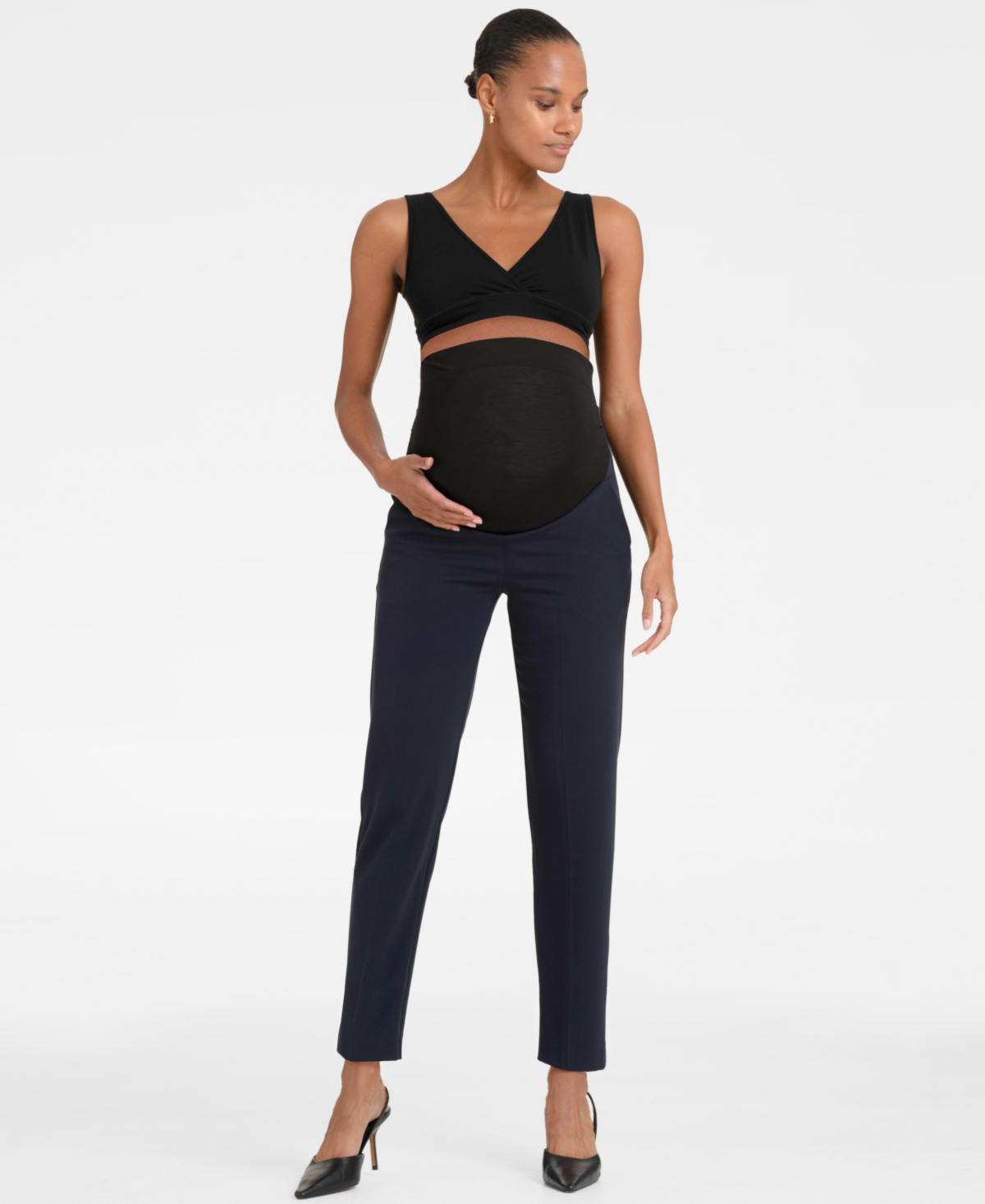 Seraphine Women's Tapered Maternity Pants In Navy