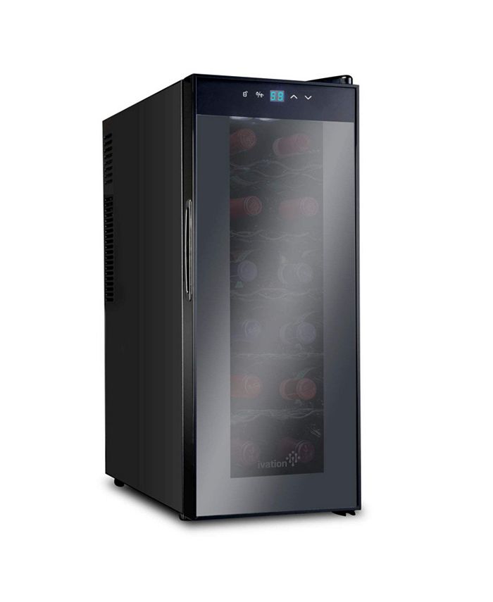 Ivation 12Bottle Freestanding Thermoelectric Wine Cooler Black Macy's