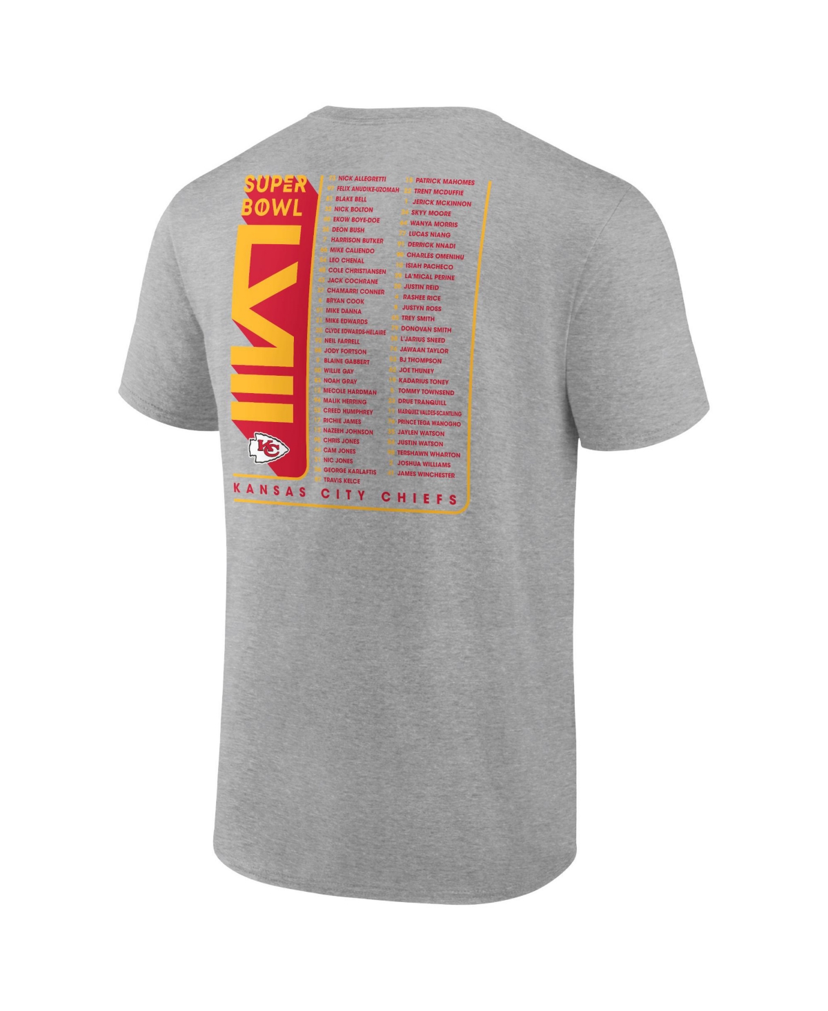 Men's FanaticsKansas City Chiefs Super Bowl Bound Roster T-shirt - Heather Charcoal
