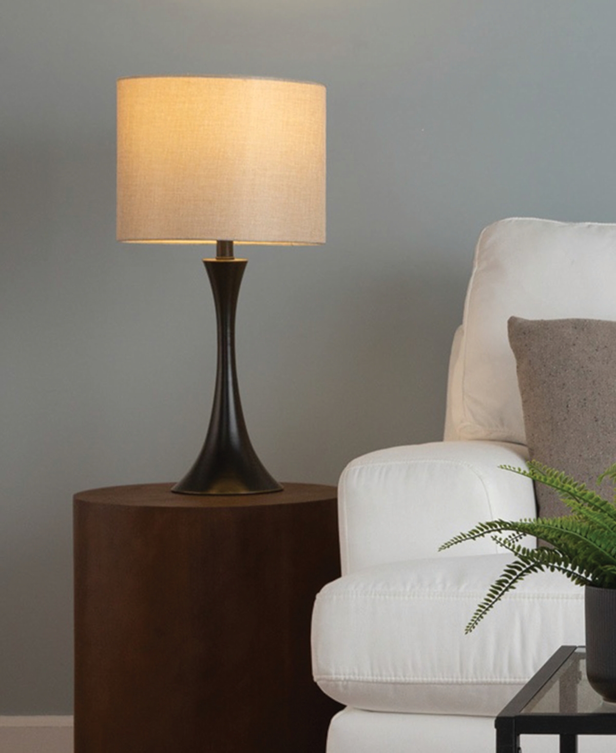 Lumisource Lenuxe 24.25" Metal Table Lamp In Bronze,natural Tan