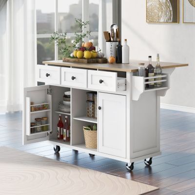 Multifunctional Storage and Wheels Kitchen Cart