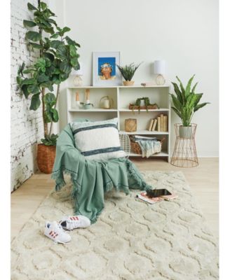 Luna Surf Handwoven Melange Cotton-Acrylic Throw Blanket, 50" x 60"