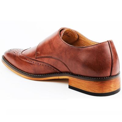 Men's Monk Strap Brogue Dress Shoes