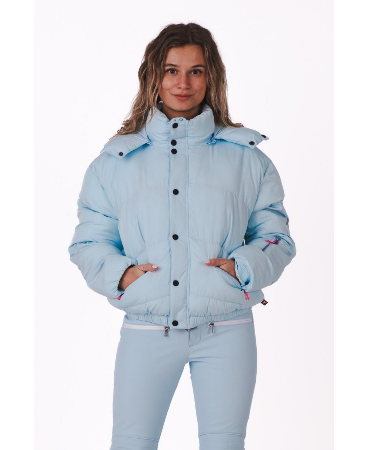 Women's Ice Blue Chic Puffer Jacket - Blue
