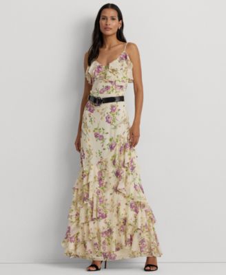 Lauren Ralph Lauren - Women's Ruffled Floral Column Gown