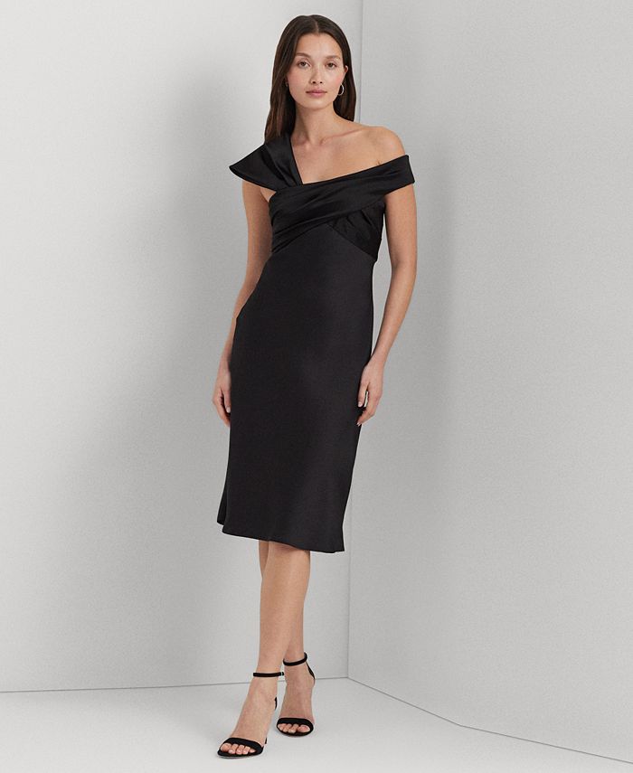 Women s Asymmetric Satin A Line Dress