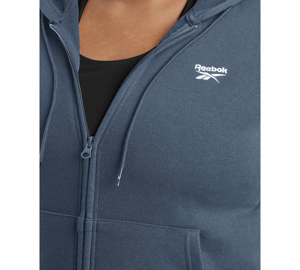 Reebok Plus Size French Terry Zip-Front Hoodie