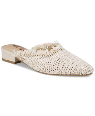 Sam Edelman - Women's Reeta Raw-Edge Raffia Flat Mules