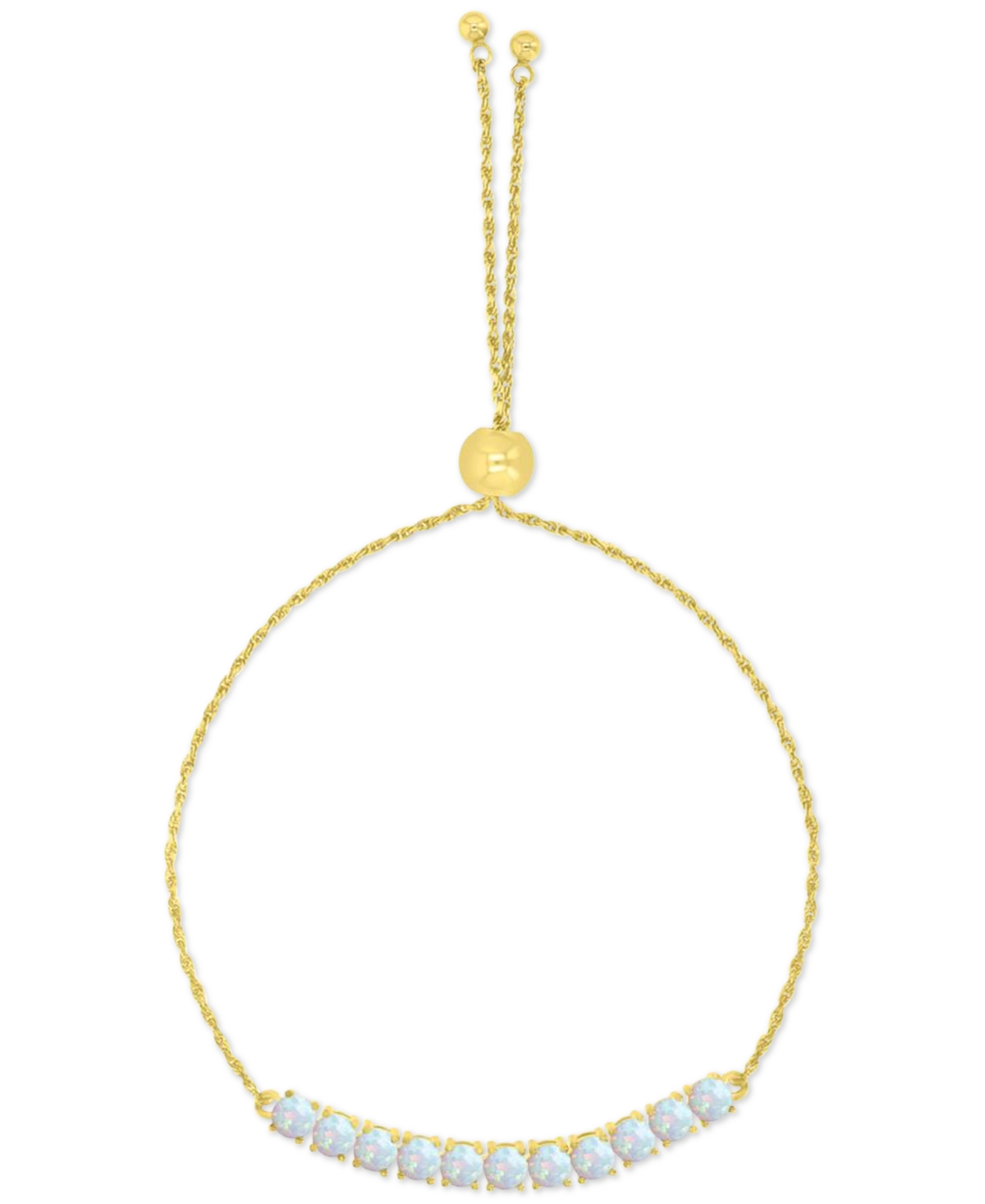 Lab-Grown Opal Rope Link Chain Adjustable Bolo Bracelet (2-1/2 ct. t.w.)