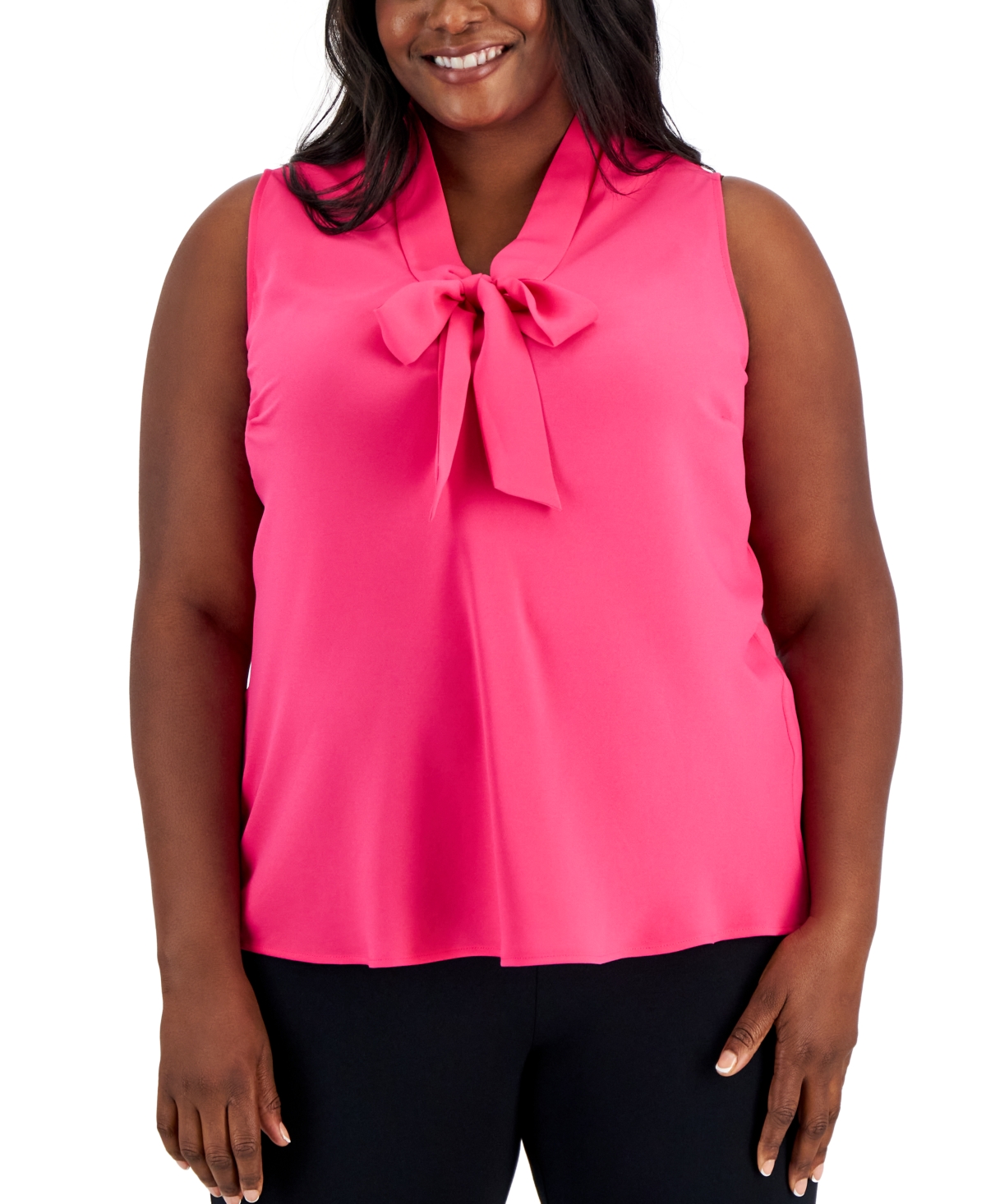 Plus Size Bow Top - Pink Perfection