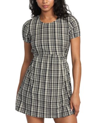 RVCA - Juniors' Mavis Cotton Seersucker Mini Dress