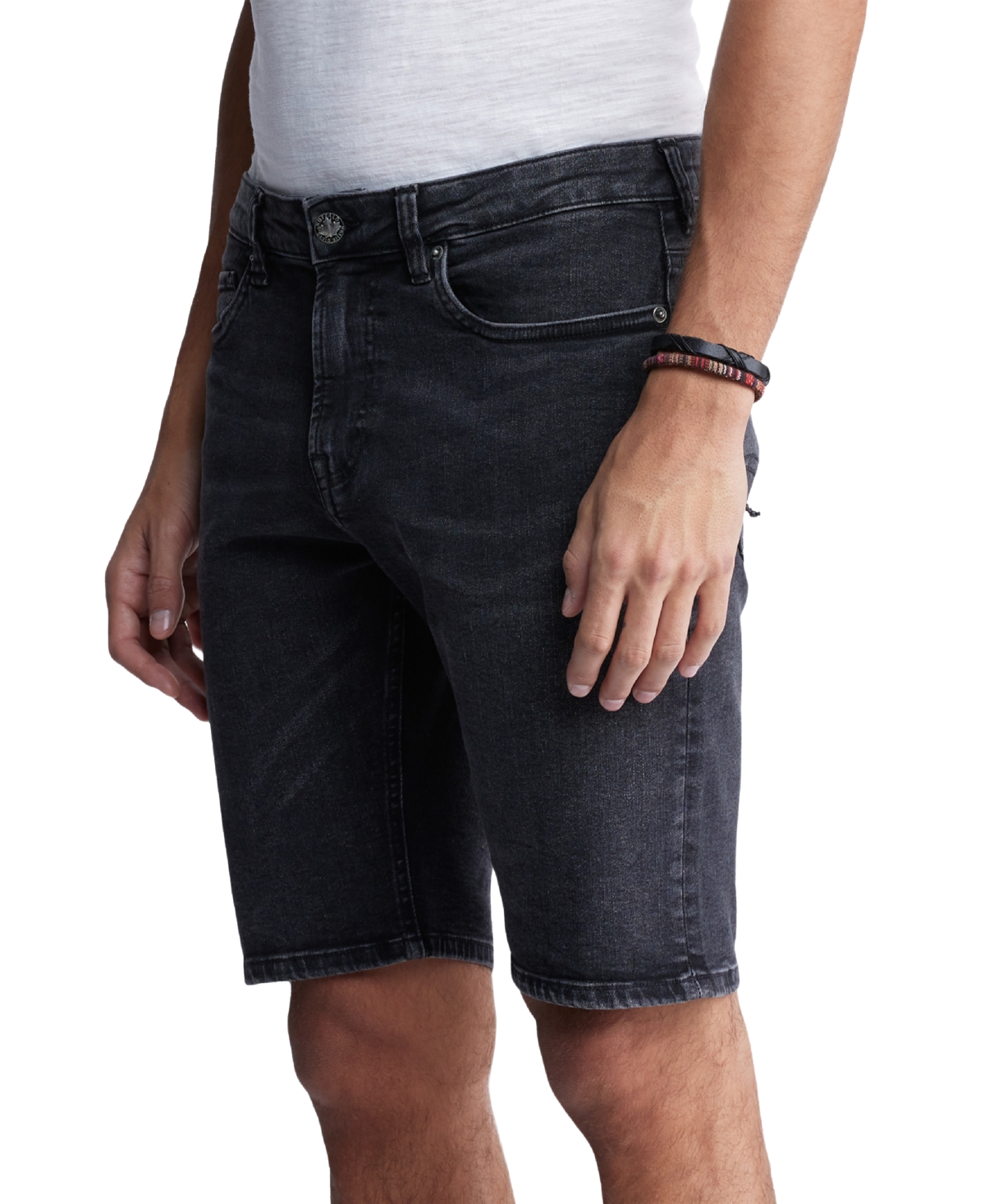 Shop Buffalo David Bitton Men's Parker Slim Fit 10.5" Denim Shorts In Black