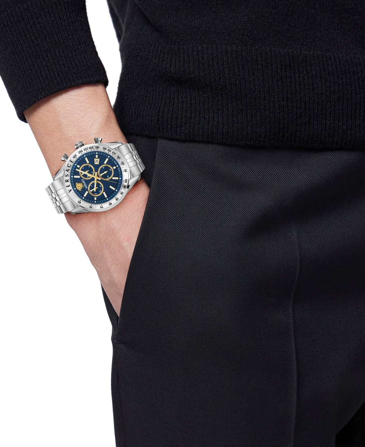 Versace Chrono Master 44mm In Stainless