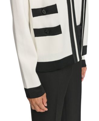 売れ筋商品|||カールラガーフェルド ニット&セーター アウター レディース Karl Lagerfeld Women's Open-Front Long-sleeve Knit Cardigan Sft Wt/blk KARL LAGERFELD PARIS Karl Lagerfeld Women's Open-Front Long