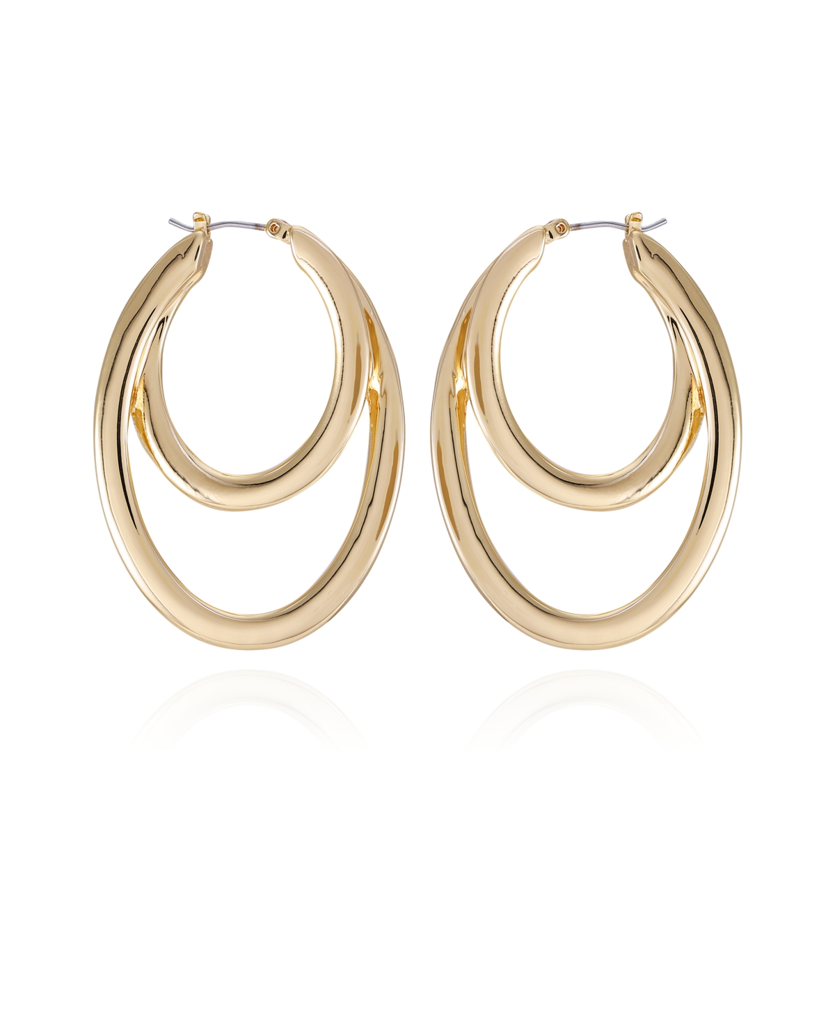Shop Vince Camuto Gold-tone Double Hoop Earrings